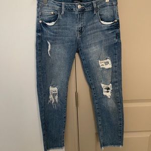 Just USA Capri Distressed Skinny Jeans